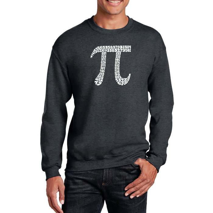 The First 100 Digits Of Pi - Mens Word Art Crewneck Sweatshirt