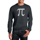 Gray XL The First 100 Digits Of Pi - Mens Word Art Crewneck Sweatshirt