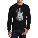 Black XXXL Bass Guitar - Mens Word Art Crewneck Sweatshirt