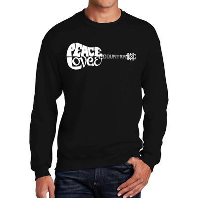 Peace Love Country - Mens Word Art Crewneck Sweatshirt