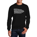 Black Large Pledge Of Allegiance Flag - Mens Word Art Crewneck Sweatshirt