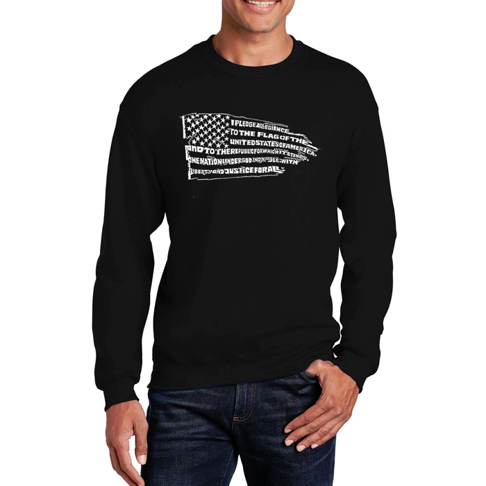 Pledge Of Allegiance Flag - Mens Word Art Crewneck Sweatshirt
