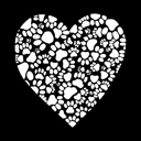  Paw Prints Heart - Mens Word Art Crewneck Sweatshirt