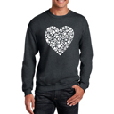  Paw Prints Heart - Mens Word Art Crewneck Sweatshirt
