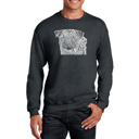 Gray XXXL Pug Face - Mens Word Art Crewneck Sweatshirt