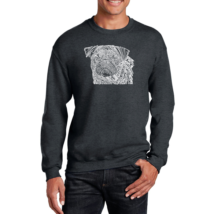 Pug Face - Mens Word Art Crewneck Sweatshirt