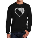 Black XXL Dog Heart - Men's Word Art Crewneck Sweatshirt