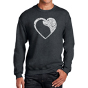 Gray Medium Dog Heart - Men's Word Art Crewneck Sweatshirt