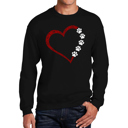 Black XL Meow Heart - Men's Word Art Crewneck Sweatshirt