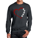 Gray Medium Meow Heart - Men's Word Art Crewneck Sweatshirt