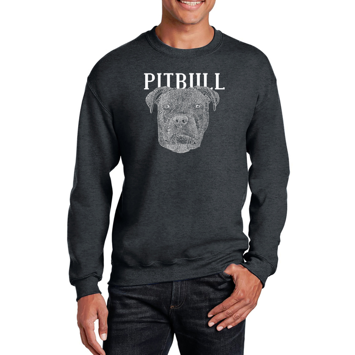 Pitbull Face - Mens Word Art Crewneck Sweatshirt