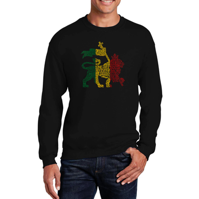 Rasta Lion - One Love - Mens Word Art Crewneck Sweatshirt