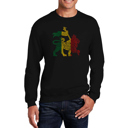 Black XXL Rasta Lion - One Love - Mens Word Art Crewneck Sweatshirt