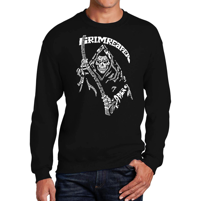 Men's Word Art Crewneck Sweatshirt - Grim Reaper