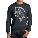Gray XXXL Men's Word Art Crewneck Sweatshirt - Grim Reaper