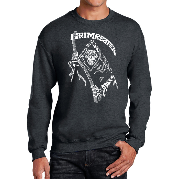 Men's Word Art Crewneck Sweatshirt - Grim Reaper
