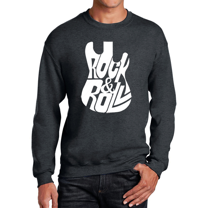 Rock And Roll Guitar - Men's Word Art Crewneck Sweatshirt