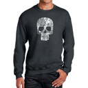 Gray XXXXL Rock n Roll Skull - Men's Word Art Crewneck Sweatshirt