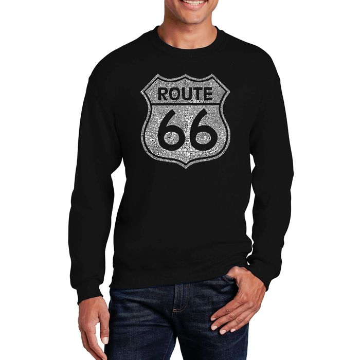 Route 66- Men's Word Art Crewneck Sweatshirt