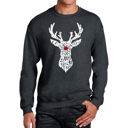 Gray XXXXL Men's Word Art Crewneck Sweatshirt - Santa's Reindeer