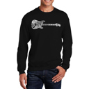 Black XXL Rock Guitar - Mens Word Art Crewneck Sweatshirt