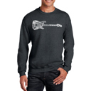 Gray Medium Rock Guitar - Mens Word Art Crewneck Sweatshirt