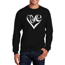 Black Small Script Love Heart - Mens Word Art Crewneck Sweatshirt