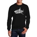 Black XXXL Species Of Shark - Mens Word Art Crewneck Sweatshirt