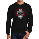Black XL Music Notes Skull - Men's Word Art Crewneck Sweatshirt