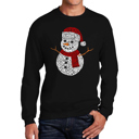 Black Medium Christmas Snowman - Men's Word Art Crewneck Sweatshirt