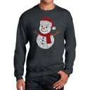Gray Medium Christmas Snowman - Men's Word Art Crewneck Sweatshirt