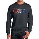 Gray Large Usa Fireworks - Men's Word Art Crewneck Sweatshirt