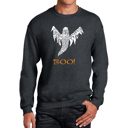 Gray Small Halloween Ghost - Men's Word Art Crewneck Sweatshirt