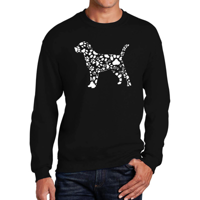 Dog Paw Prints - Mens Word Art Crewneck Sweatshirt