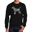 Black XXXL Dog Paw Prints - Mens Word Art Crewneck Sweatshirt