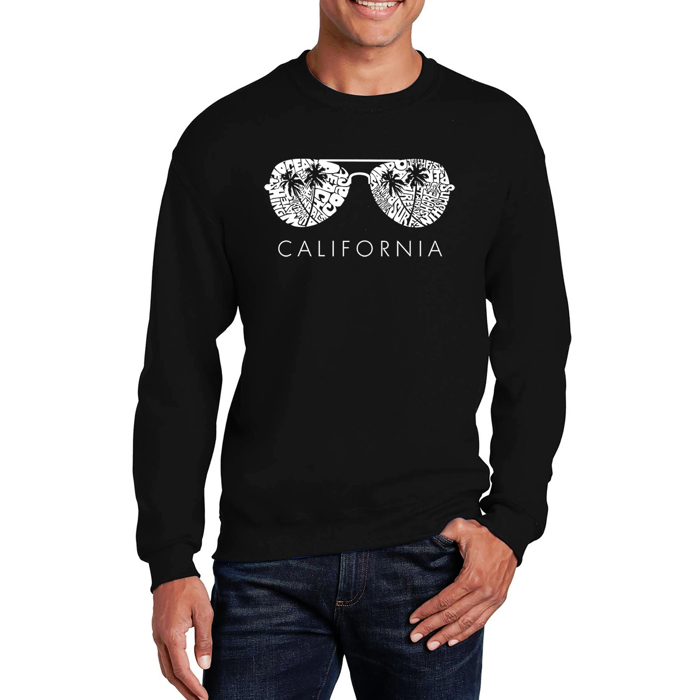California Shades - Mens Word Art Crewneck Sweatshirt