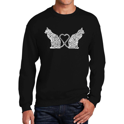 Cat Tail Hearts - Men's Word Art Crewneck Sweatshirt