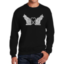 Black Medium Cat Tail Hearts - Men's Word Art Crewneck Sweatshirt