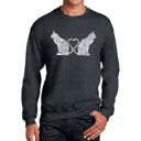 Gray XL Cat Tail Hearts - Men's Word Art Crewneck Sweatshirt