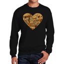 Black XXXXL Thanksgiving Heart - Men's Word Art Crewneck Sweatshirt