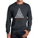 Gray XXXL Paw Christmas Tree - Men's Word Art Crewneck Sweatshirt
