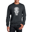 Gray XXL Guitar Head Music Genres - Mens Word Art Crewneck Sweatshirt