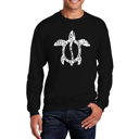 Black XXXL Honu Turtle - Hawaiian Islands - Mens Word Art Crewneck Sweatshirt