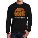 Black XXXXL Summer Vibes - Men's Word Art Crewneck Sweatshirt
