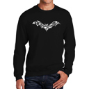 Black XL Bat Pics - Men's Word Art Crewneck Sweatshirt