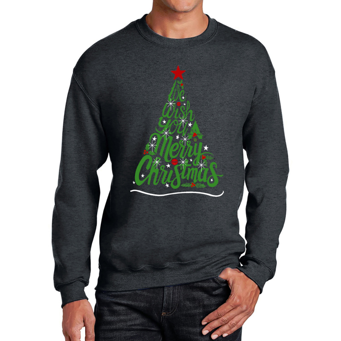 We Wish You A Merry Christmas - Men's Word Art Crewneck Sweatshirt