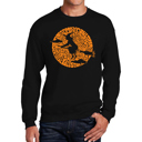 Black Large Men's Word Art Crewneck Sweatshirt - Spooky Witch