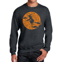 Gray Medium Men's Word Art Crewneck Sweatshirt - Spooky Witch
