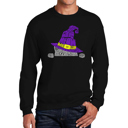  Peeking Witch Cat - Men's Word Art Crewneck Sweatshirt