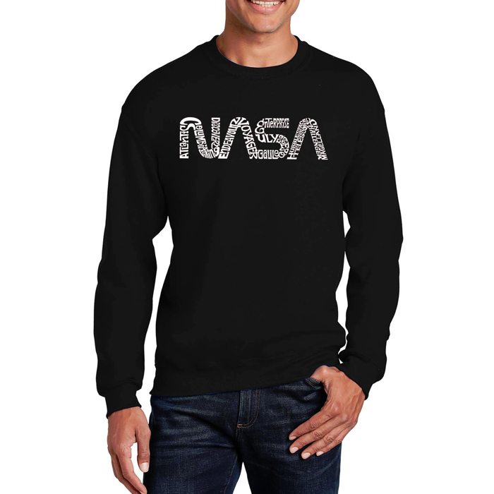 Worm Nasa - Men's Word Art Crewneck Sweatshirt